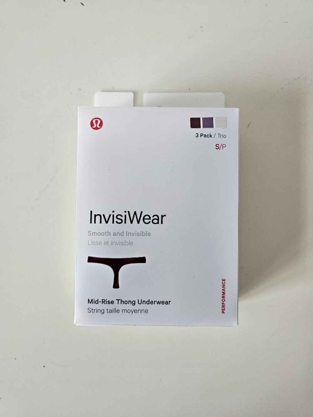 NWT LULULEMON Multi Color Smooth & Invisible InvisiWear MR Thong 3 Pack Small